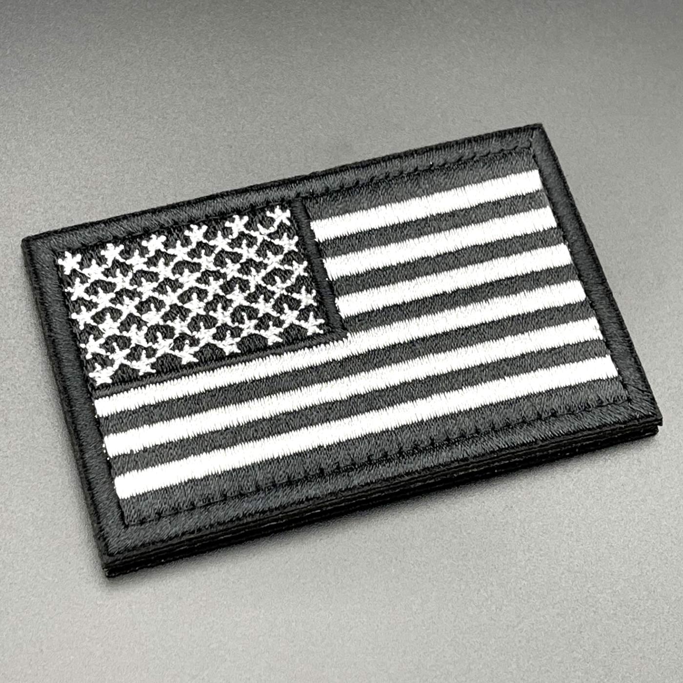 Black USA Flag Patch, Hook & Loop, 8cm - Image 3