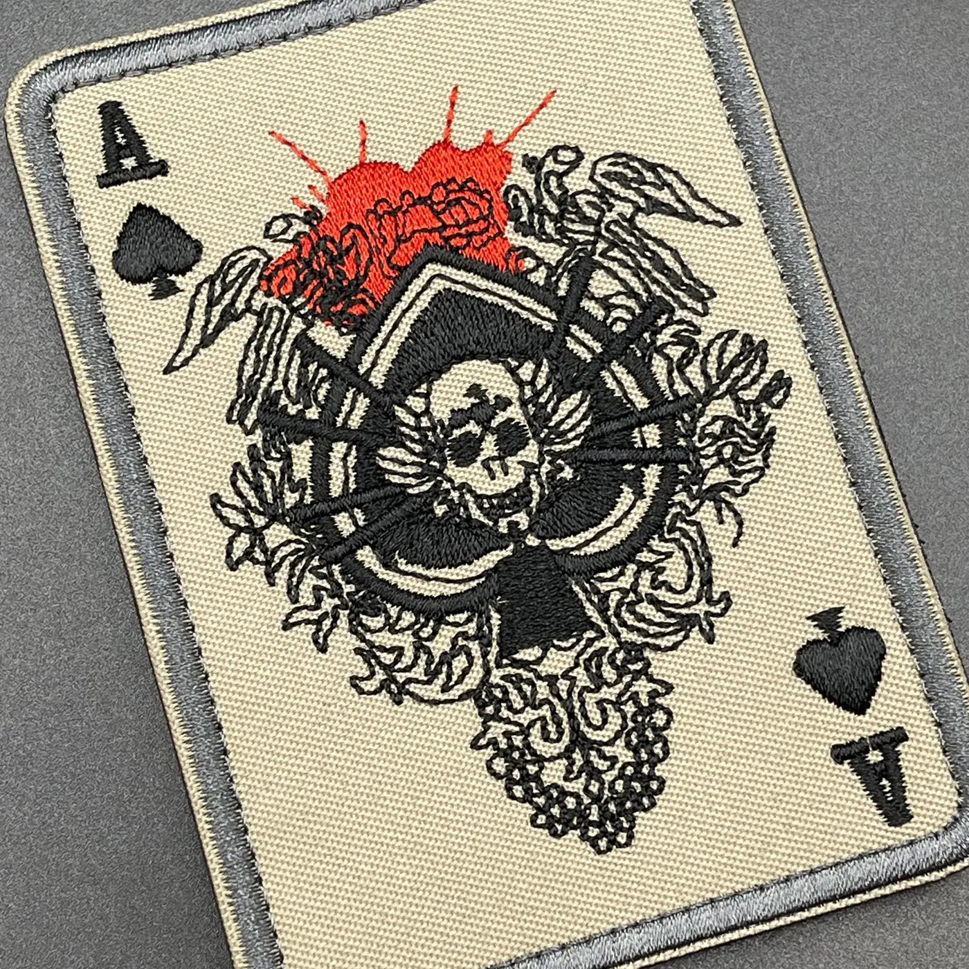 Death Card Patch, Hook & Loop, 10cm - Image 3