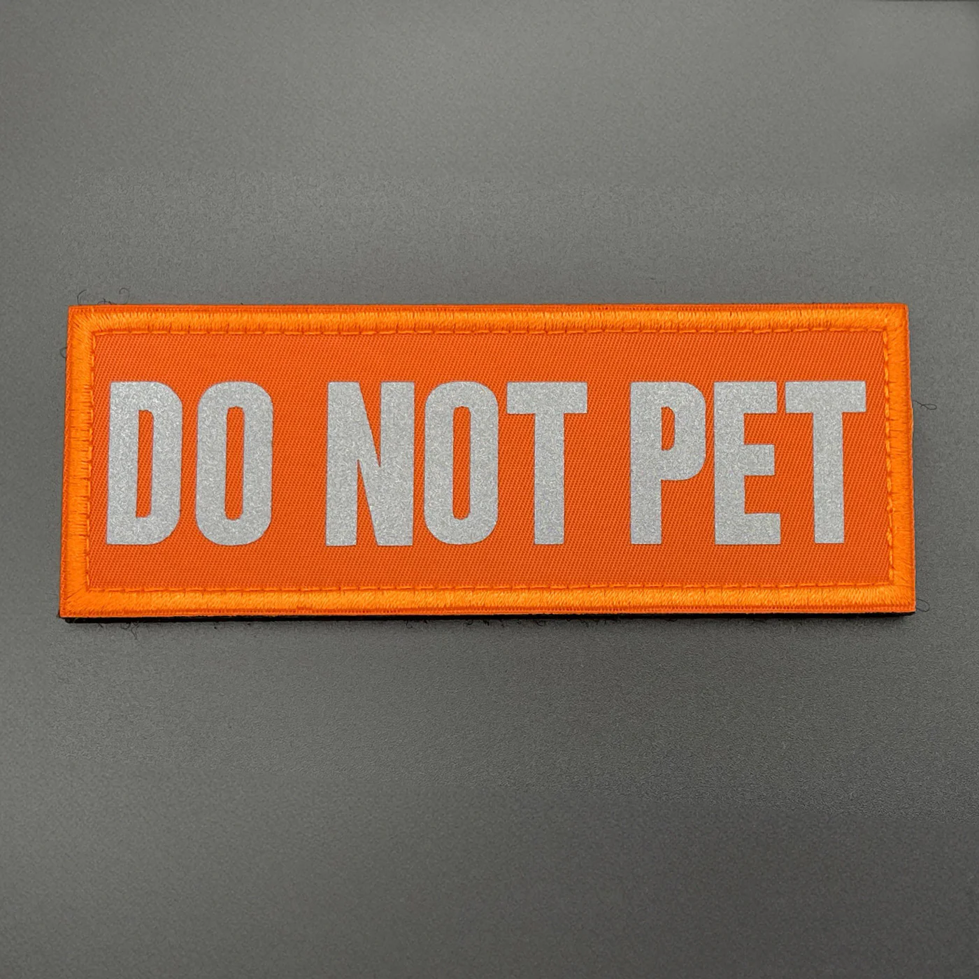 Do Not Pet Dog Harness Patch: Hi Vis Orange, Hook & Loop, 11cm - Image 3