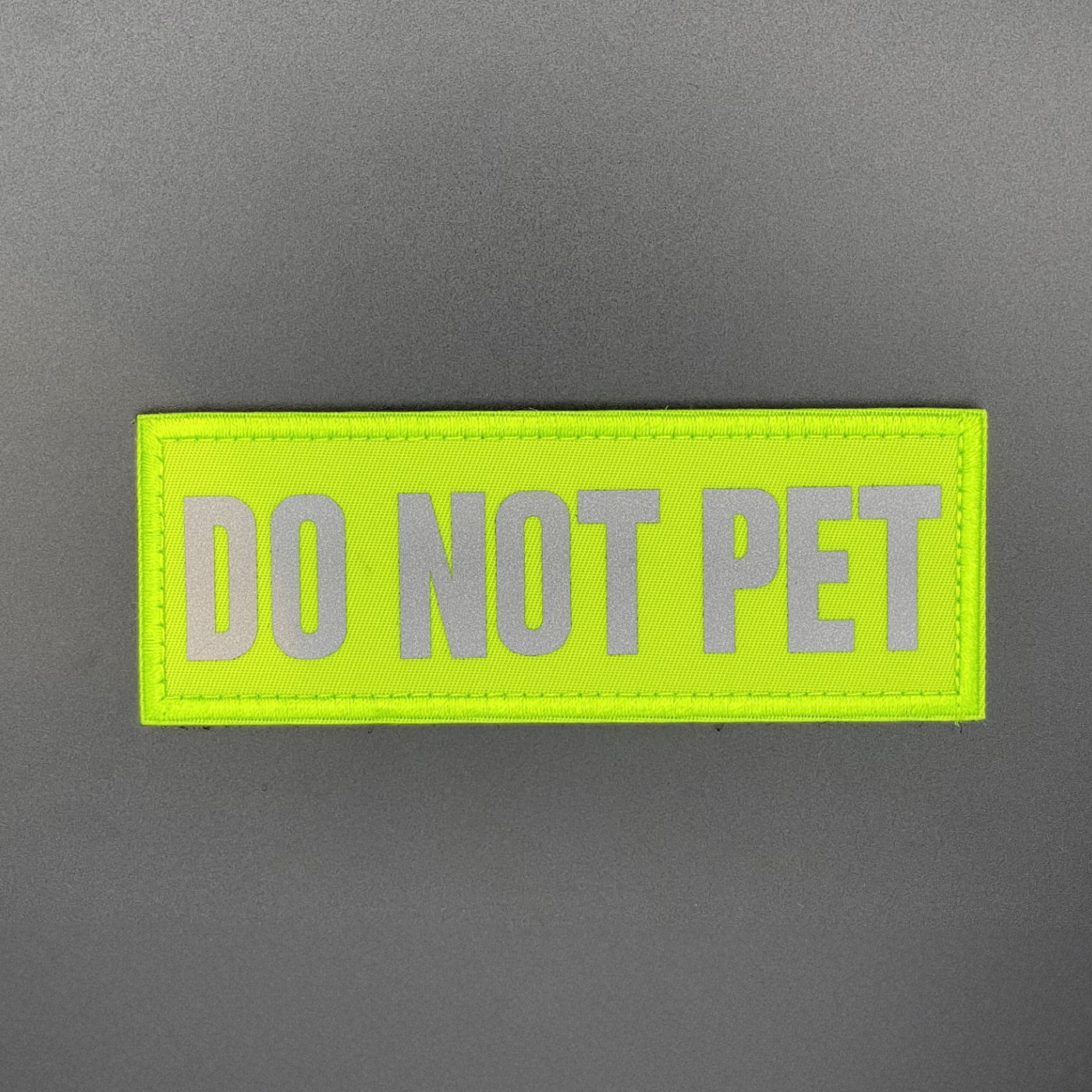 Do Not Pet Dog Harness Patch: Hi Vis Yellow, Hook & Loop, 11cm - Image 3