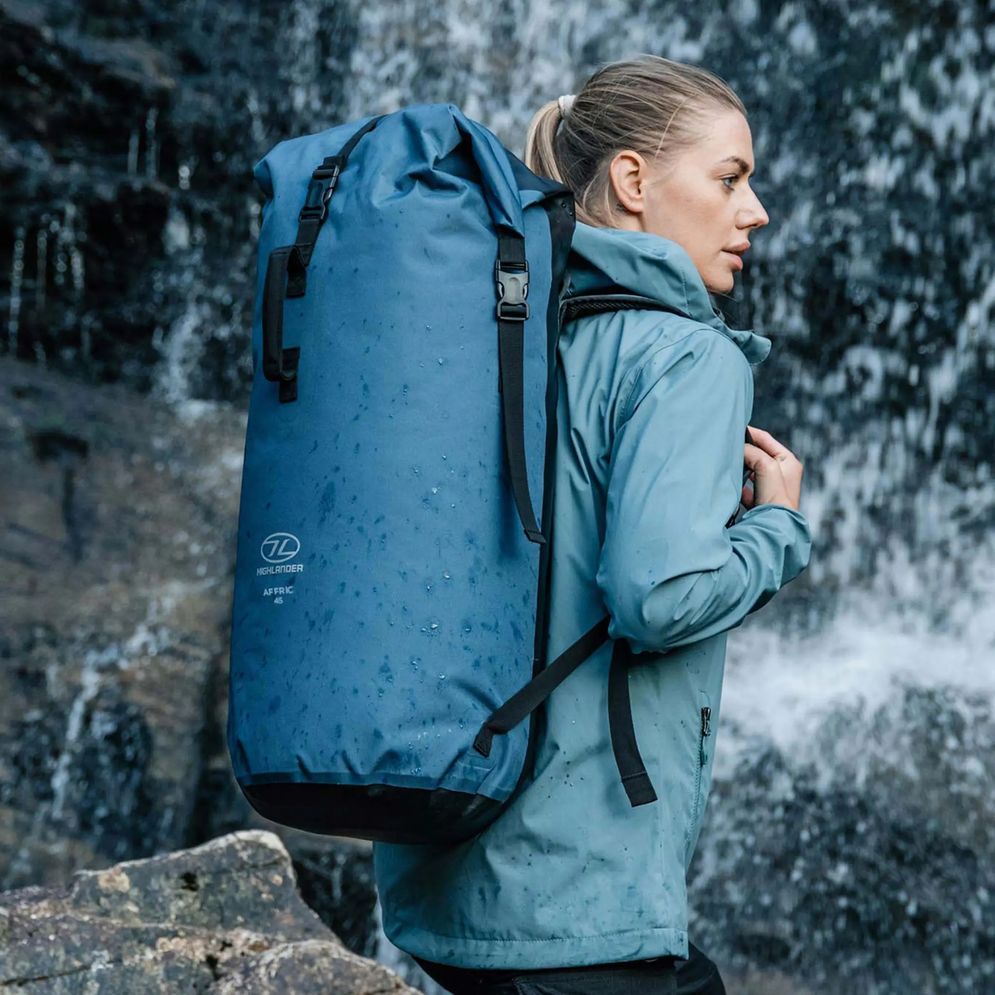 Highlander Affric Waterproof Rucksack 45L - Roll-Top Closure Bag - Image 13