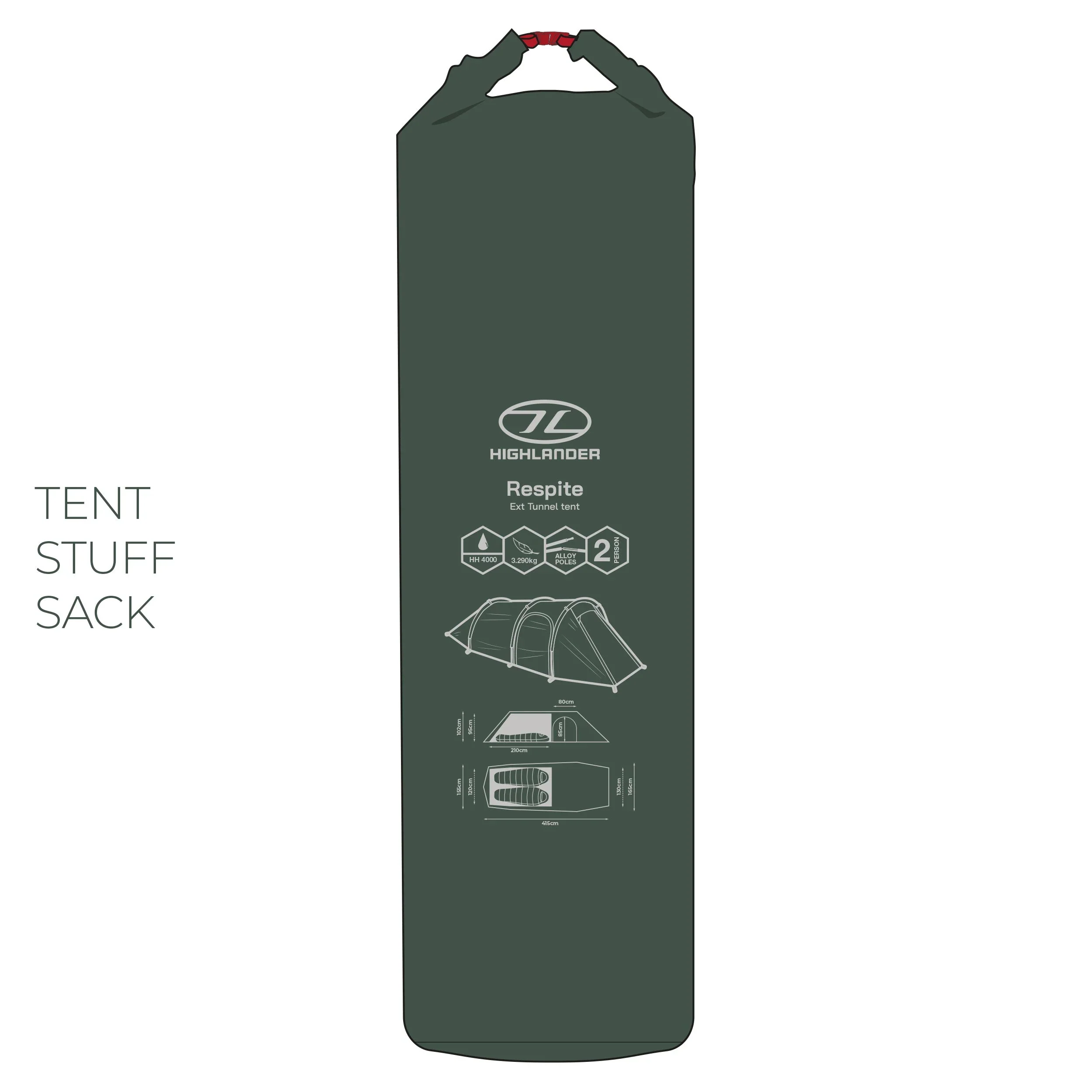 Highlander Respite 2 Person Extended Tent - Larger Backpacking Tent - Image 7