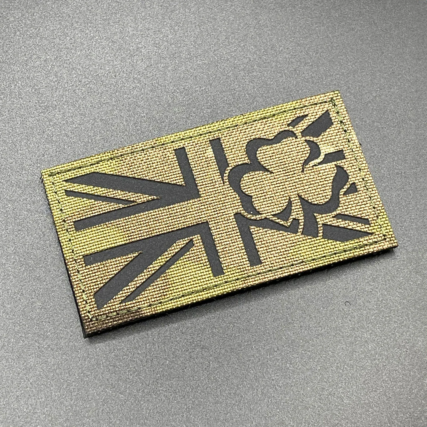 IR Union Jack with Irish Clover Patch, MTP Camo, Hook & Loop, 9cm - Image 3