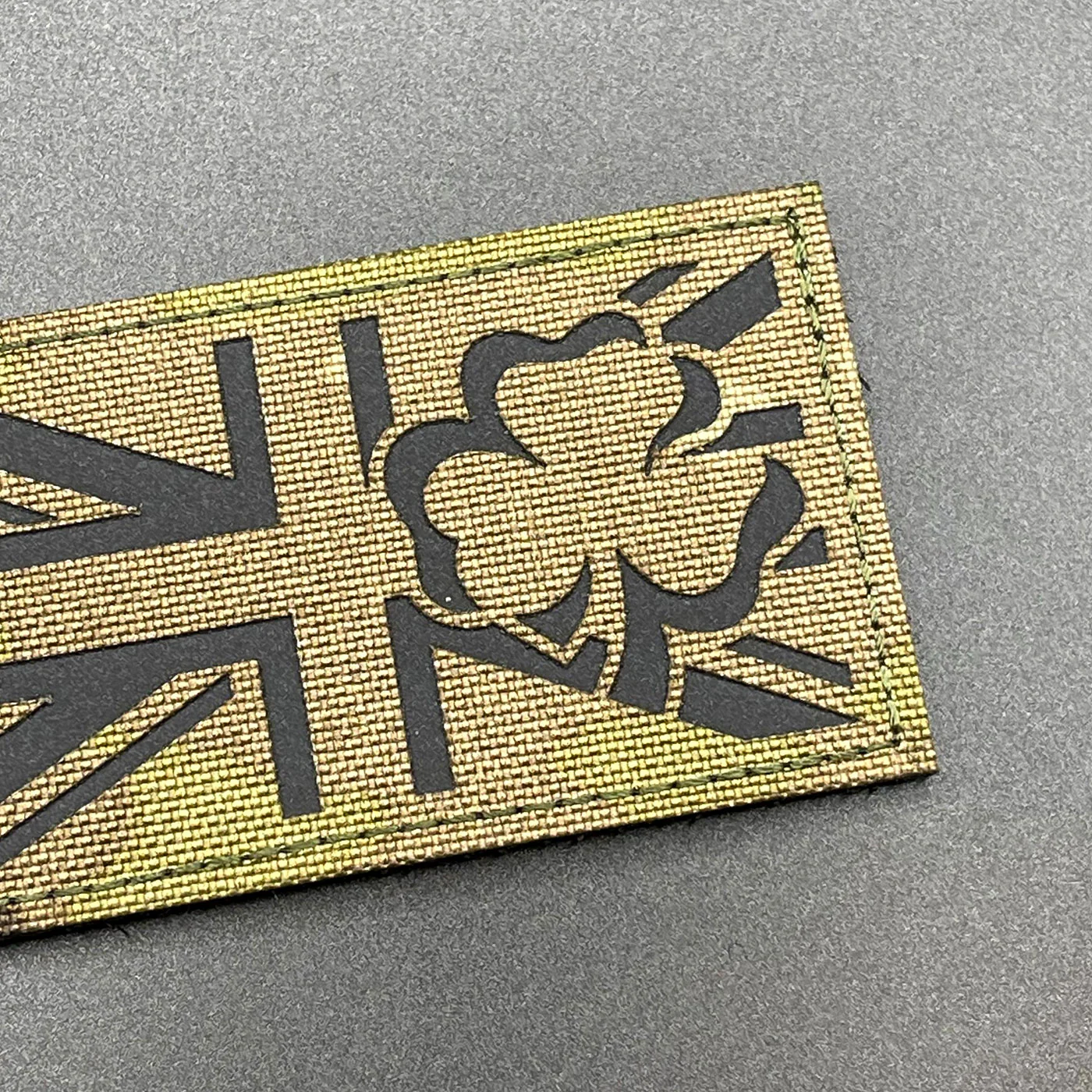 IR Union Jack with Irish Clover Patch, MTP Camo, Hook & Loop, 9cm - Image 4