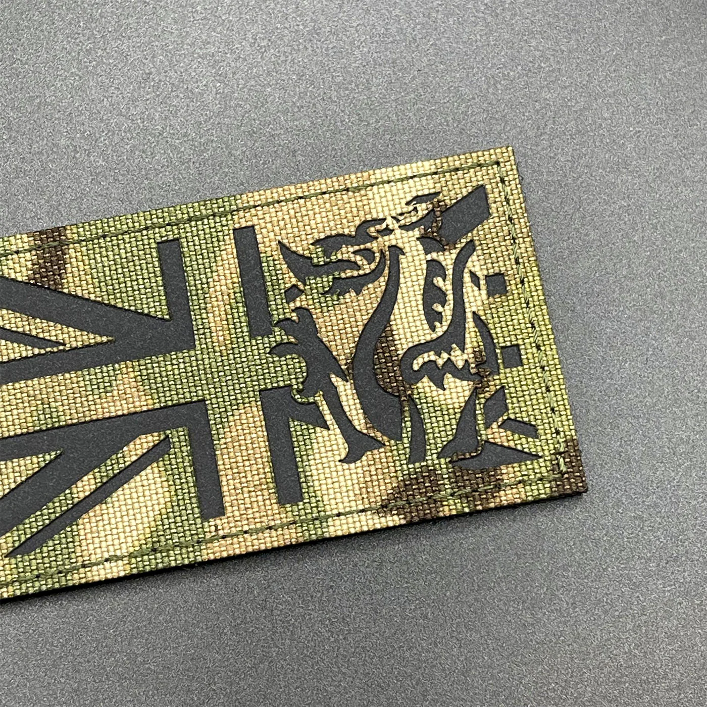 IR Union Jack with Welsh Dragon Patch, MTP Camo, Hook & Loop, 9cm - Image 4