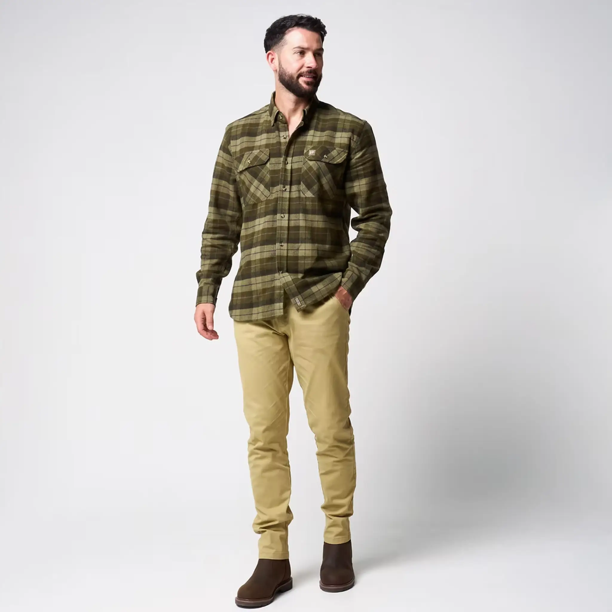 Jack Pyke Bleasdale Heavy Flannel Shirt - Country Brushed Cotton Shirt - Image 3