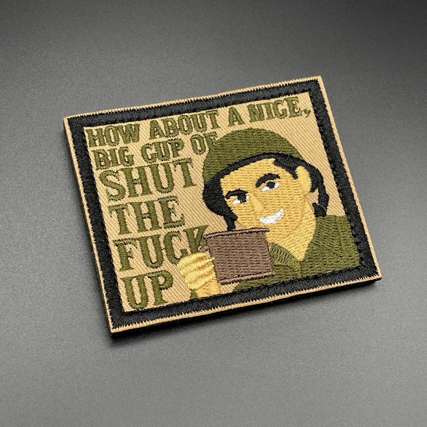 Nice Big Cup of Shut the F**K Up Patch, Hook & Loop, 8cm - Image 3