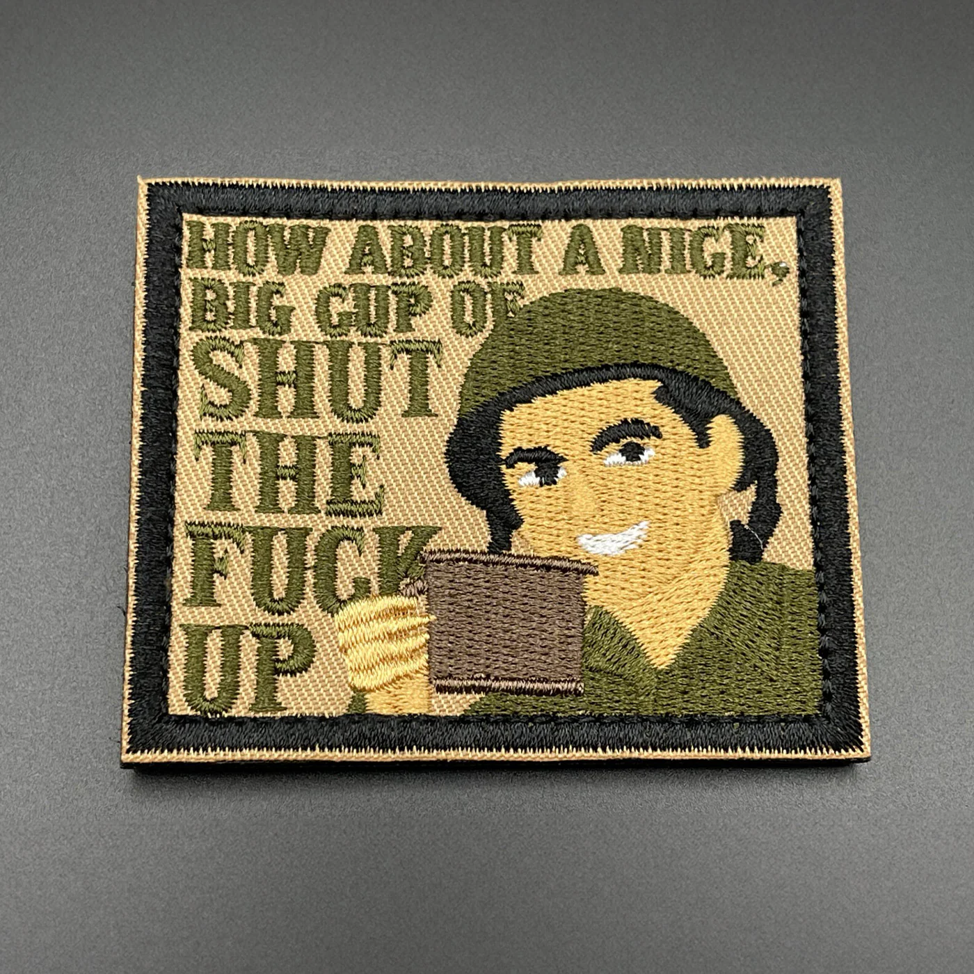 Nice Big Cup of Shut the F**K Up Patch, Hook & Loop, 8cm - Image 4