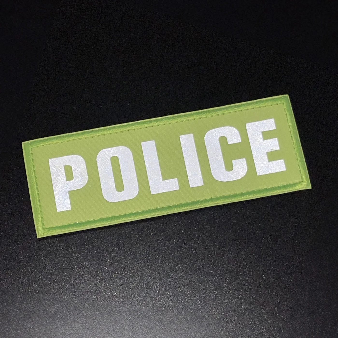 Police Dog Harness Patch: Hi Vis Yellow, Hook & Loop, 11cm - Image 4