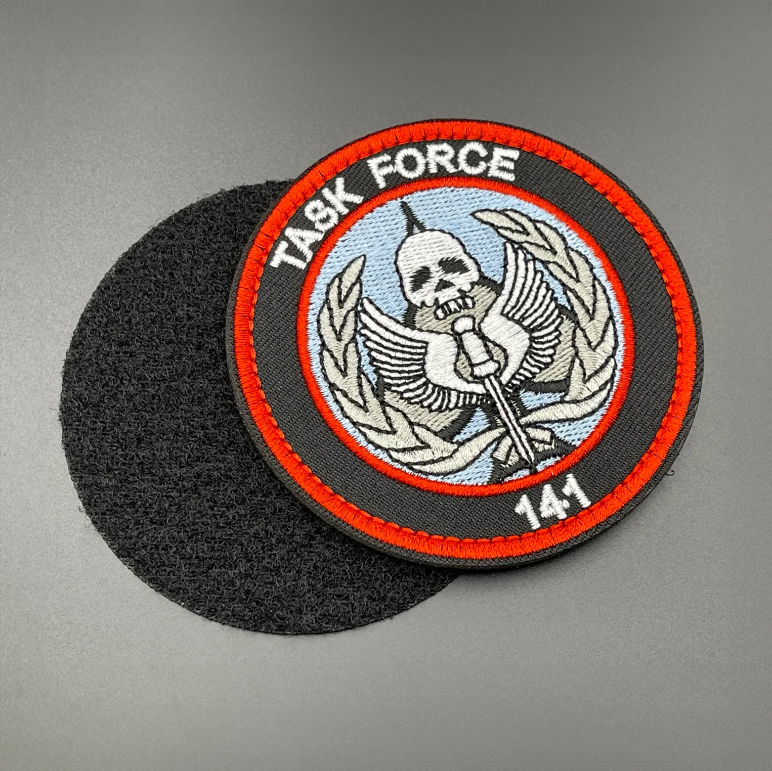 Task Force 141 Patch Black, Hook & Loop, 8cm - Image 3