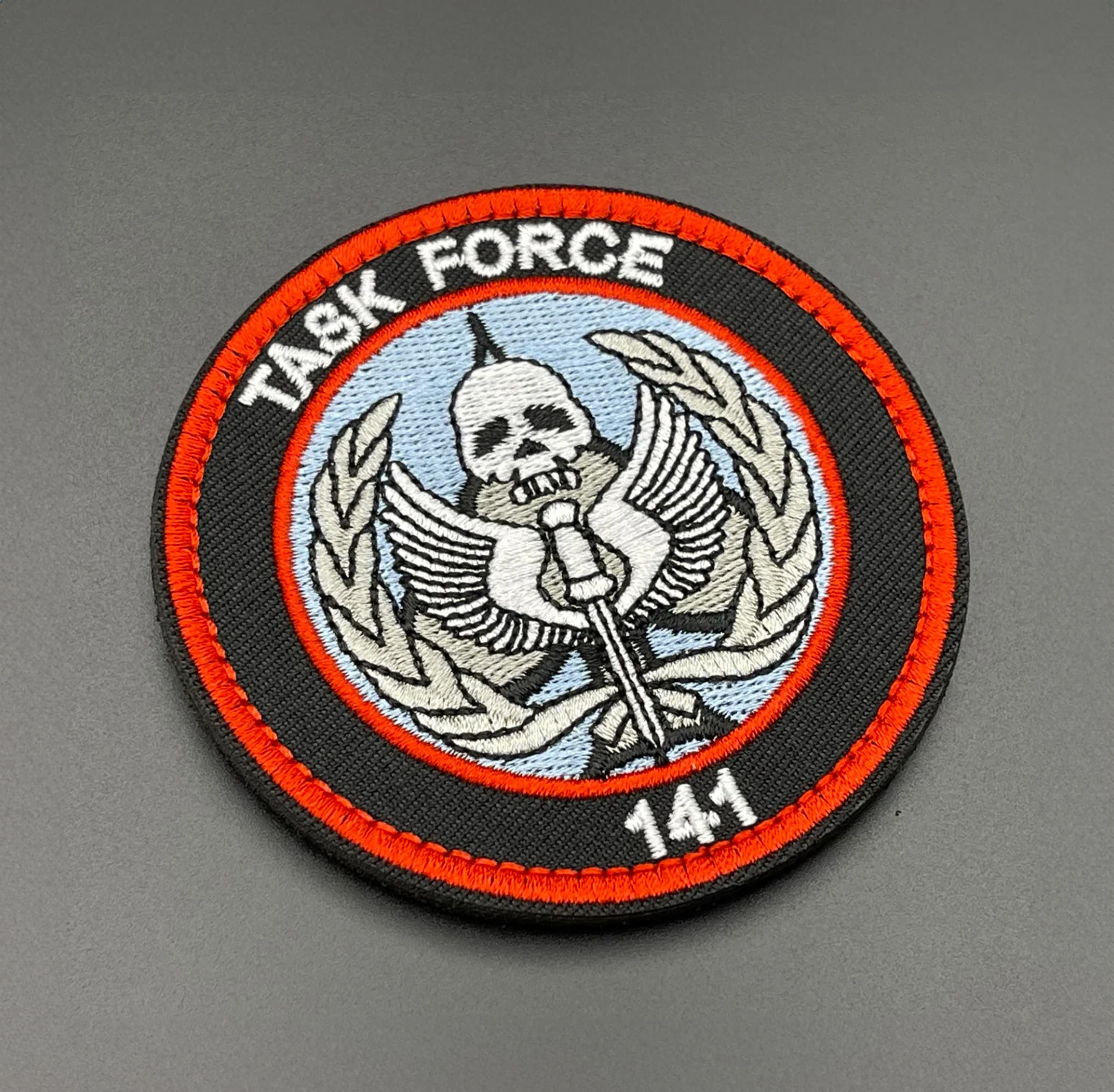 Task Force 141 Patch Black, Hook & Loop, 8cm - Image 4