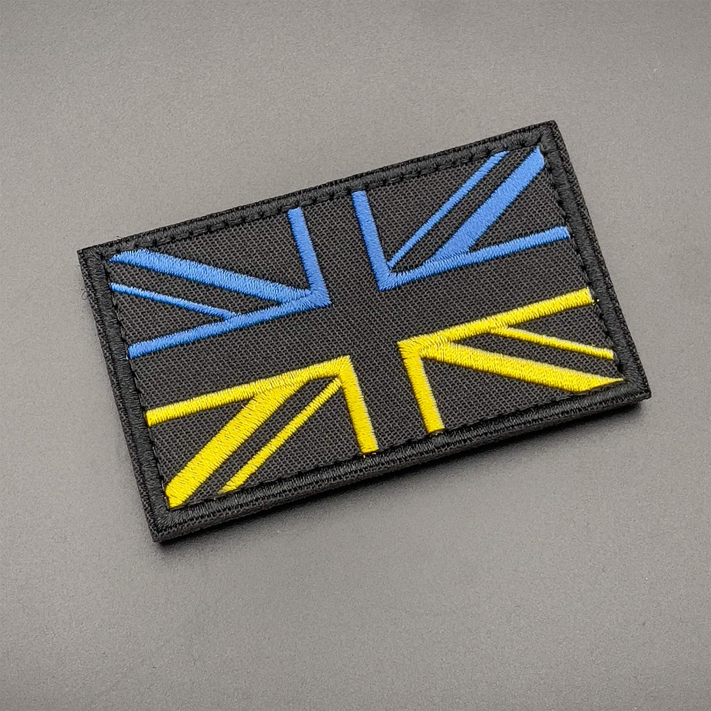 Ukraine Union Jack Patch, Hook & Loop, 8cm - Image 3